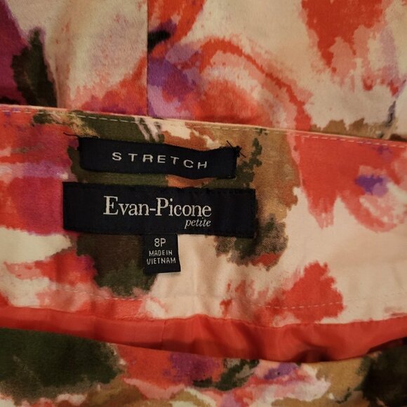 Evan Picone Skirt Size 8P Pink Multicolor Floral - Picture 6 of 7